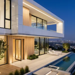 Horizon Rail Glassfront Pool House