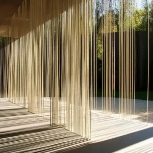 Vertical Strings Sunlit Symphony