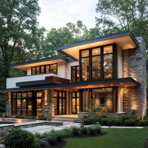 A Modern Retreat in Woodland Splendor