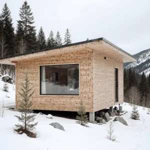 Wooden Box on a Snowy Slope