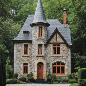 Whimsical Stone Tower with a French Flair