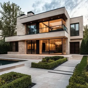 Sleek Stone Haven with Modern Flair