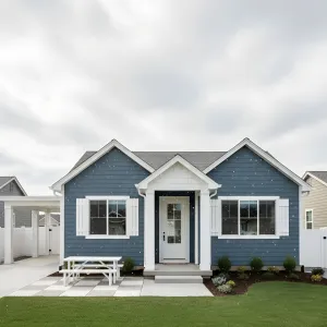 Blueboard Cottage With Bright Shutters