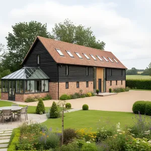 Charred Timber Courtyard Barn