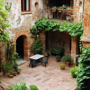 Quaint Courtyard of A Tuscan House