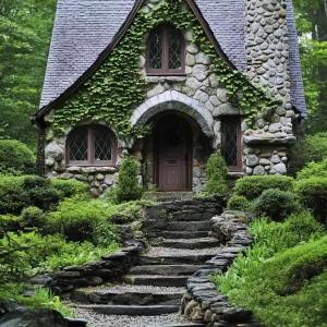 Whimsical Stone Cottage Nestled in Enchanted Woods