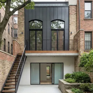 Garden Mews Brownstone With Metal Arches