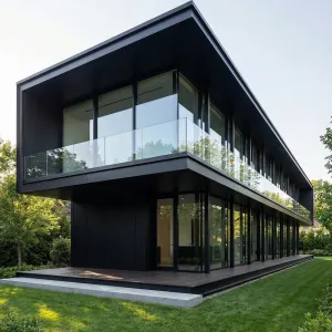 Floating Ebony Gallery With Glass Edge
