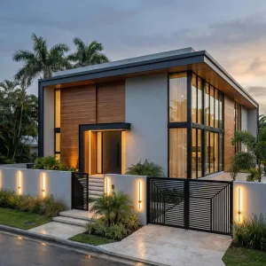 Palm Court Cube With Geometric Gate