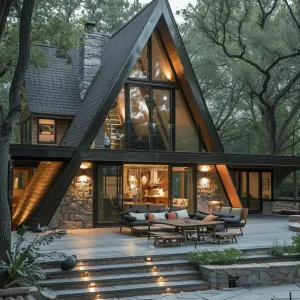 A-frame With Natural Stone Foundations