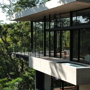 Minimalist Façade With Large Windows