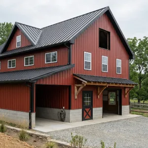Black-Eave Crimson Barn Carriagehouse