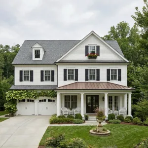 Timeless White Colonial With Garden Porch