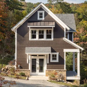 Stone Footed Deep Cocoa Shingle Home