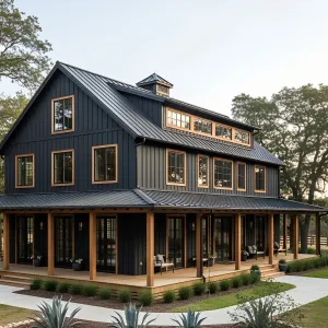 Enigmatic Noir Barn Residence