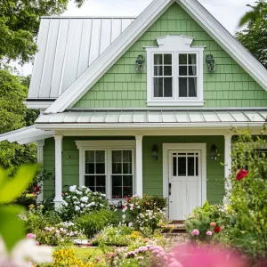 A Minty Cottage Oasis with a Floral Symphony