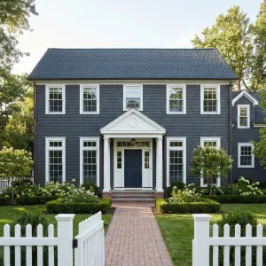 Navy Shingle Colonial Front Walk