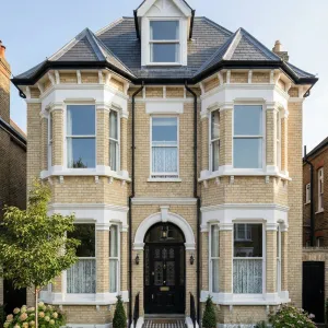 Sunlit Edwardian Facade With City Garden