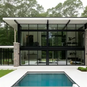 Glass Haven by the Glimmering Pool