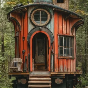 Whimsical Forest Train-Car Cabin