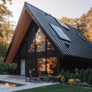Zinc Shingles With Solar Panel Integration