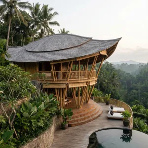 Hillside Bamboo Oasis Above Jungle