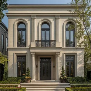 Elegant Neoclassical Symphony Under Clear Skies