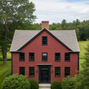 Charming Red Haven Amid Verdant Vistas