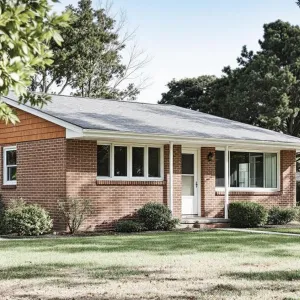 Retro Ranch: Brick Bliss Under Blue Skies