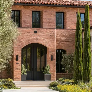 Mixed-material Facade Blending Brick and Stucco