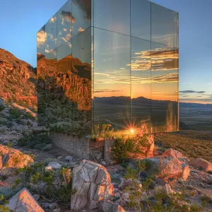 Off-the-Grid Mirror Glass Cabin
