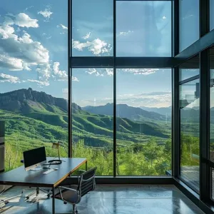 Glass-walled Corner Office