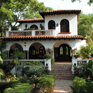 Enchanting Abode with Tile-Lined Pathways