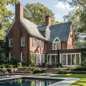 Brick Beauty and Poolside Calm