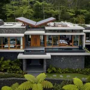 Volcanic Stone Vista: Tropical Tranquil Retreat