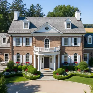 Oval-Portico Brick Colonial Splendor