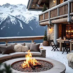 Fireside Getaway on a Snowy Ridge