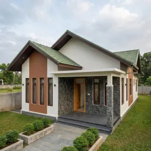 Garden Gable Home With Stone Entry