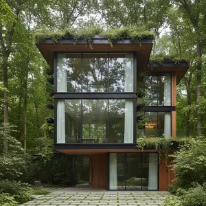 Glass Haven Under Green Canopy