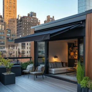 Rooftop Home Office With Retractable Awning