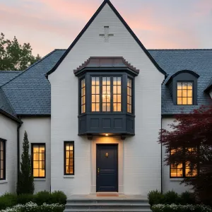 Midnight Oriel Above Porcelain Gable