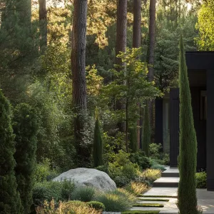 Green Symphony Amidst Towering Pines