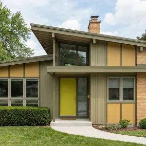 Chartreuse Niche Split-Level Modern