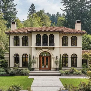 Mediterranean Manor in Lush Serenity
