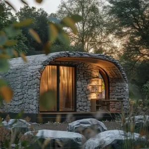 Rustic Stone-Look Cabin