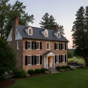 Fieldstone Georgian With Dormered Slate Roof