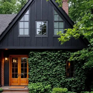 Ebony Enchantment: The Ivy-Cloaked Cabin