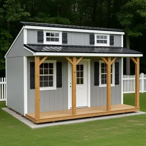 Snazzy Gray Shack With Delightful Porch