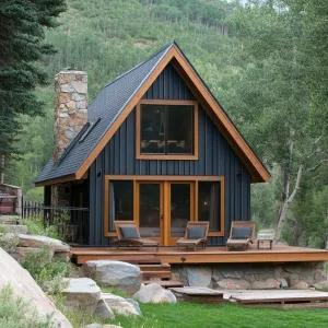 Pointy Chalet Among Green Giants