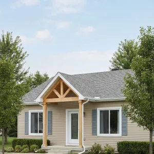 Bright Cottage Porch Gable Welcome